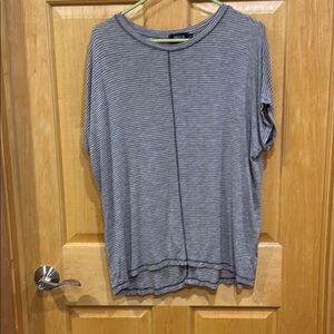 Bungalow 20 Gray Relaxed Boxy Short Sleeve Tee stripe size L